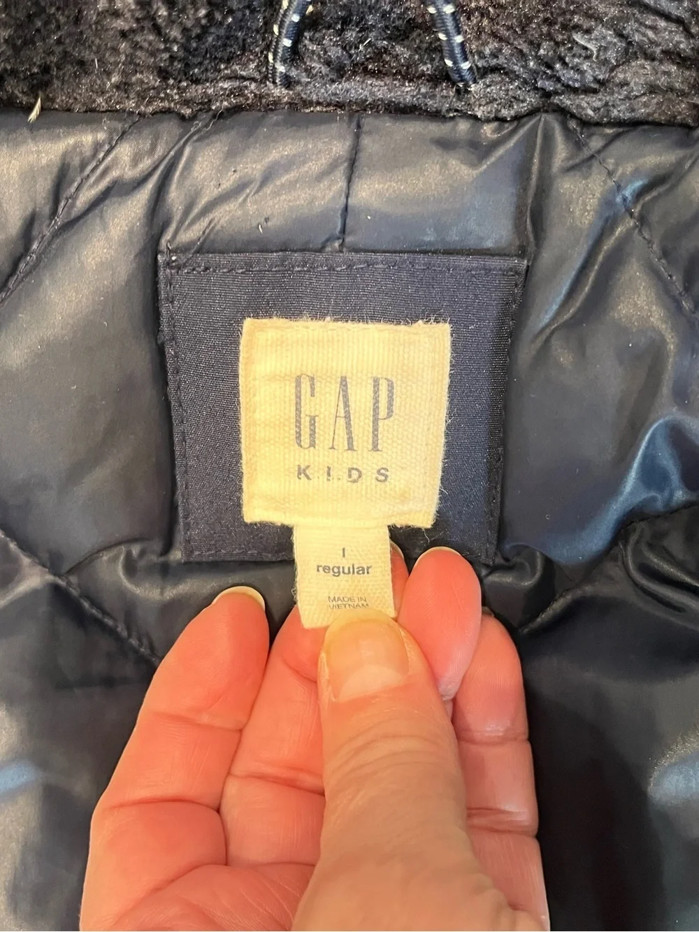 Gap Kids Girl Cold Control Ultra Max Down Parka Coat Navy Size L